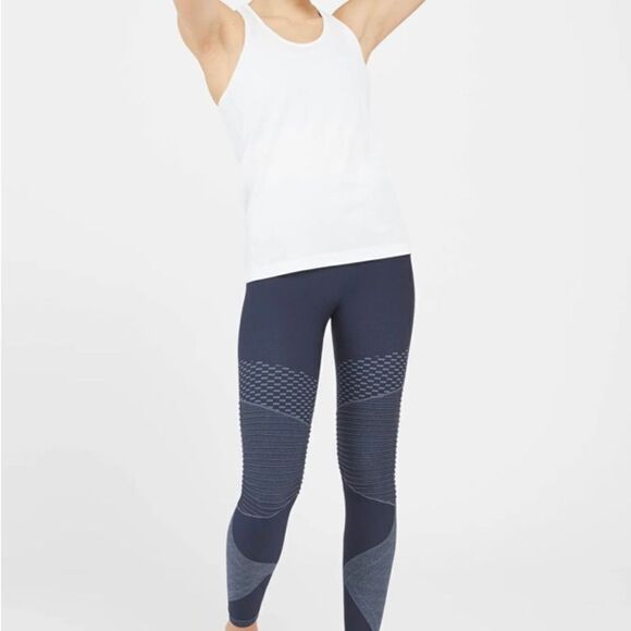 Spanx look at me now seamless moto leggings black/grey new 1x - Picture 4 of 9